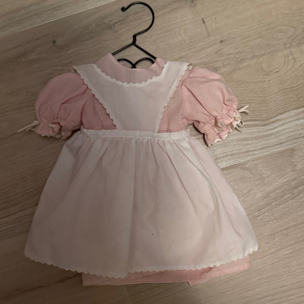 American Girl Pink and White Doll Dress